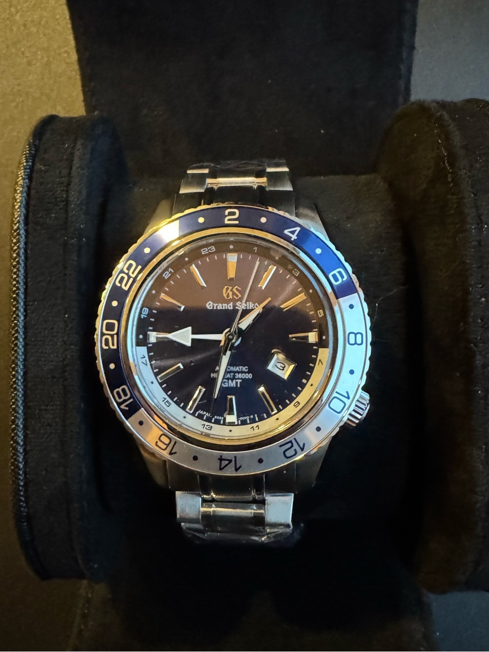 Grand Seiko Men’s GMT Stainless Steel Watch (42mm) Black & Blue
